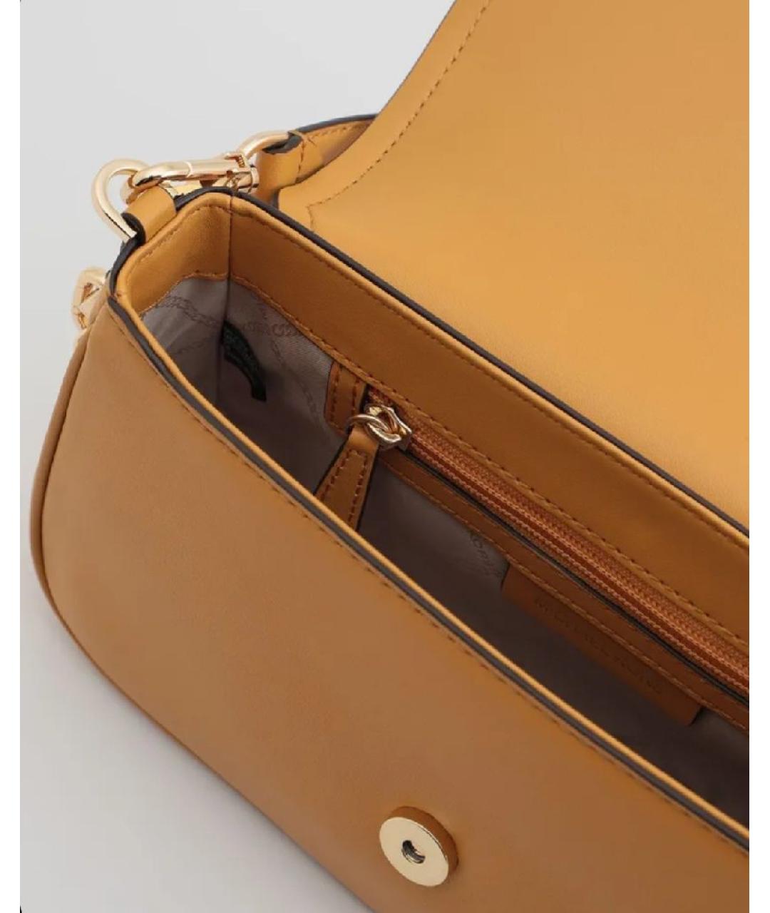 MICHAEL KORS Горчичная кожаная сумка через плечо, фото 3