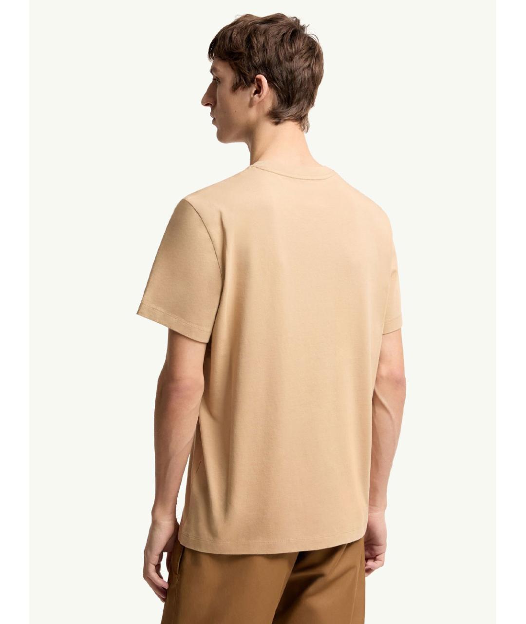 MONCLER Хаки хлопковая футболка, фото 3