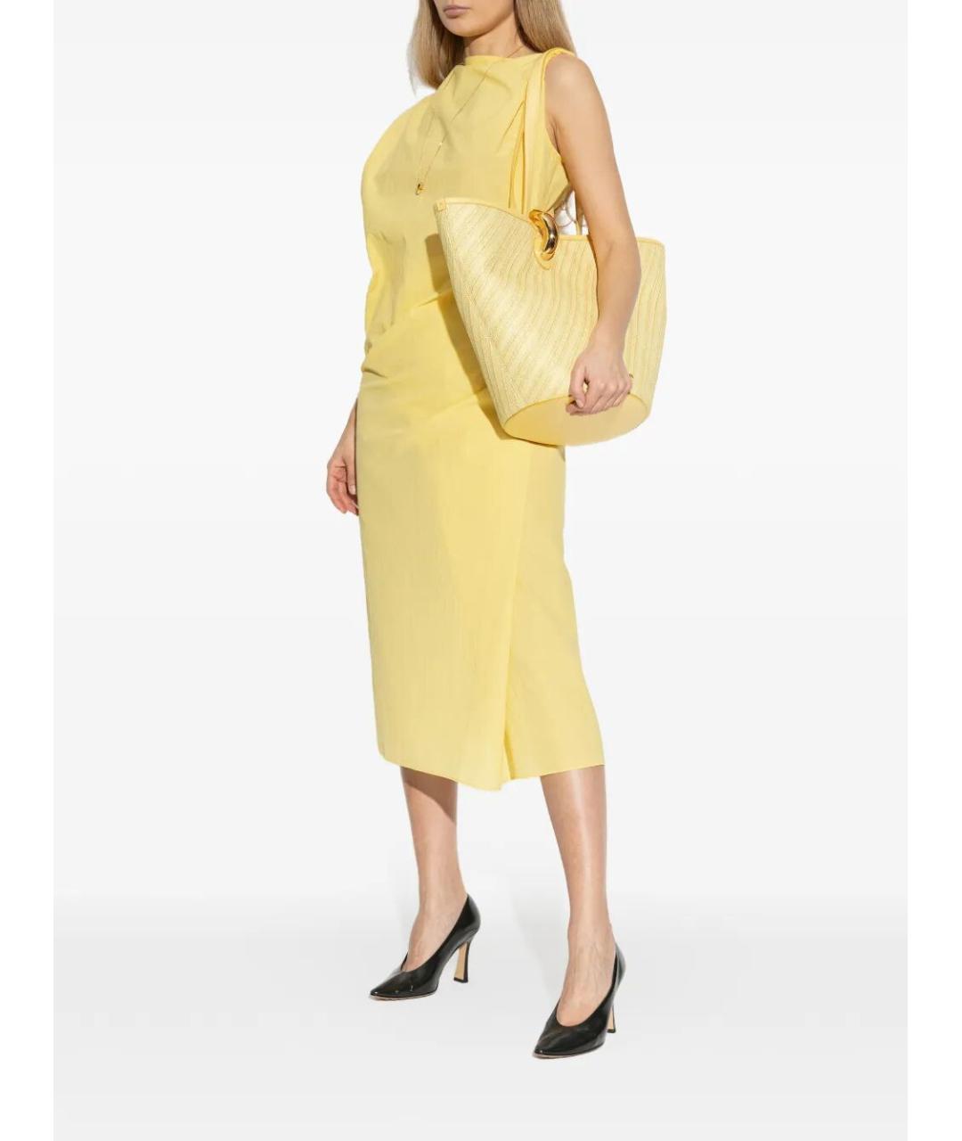 JACQUEMUS Желтое хлопковое повседневное платье, фото 5