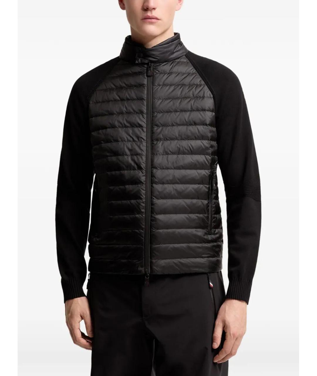 MONCLER Черный полиэстеровый кардиган, фото 4