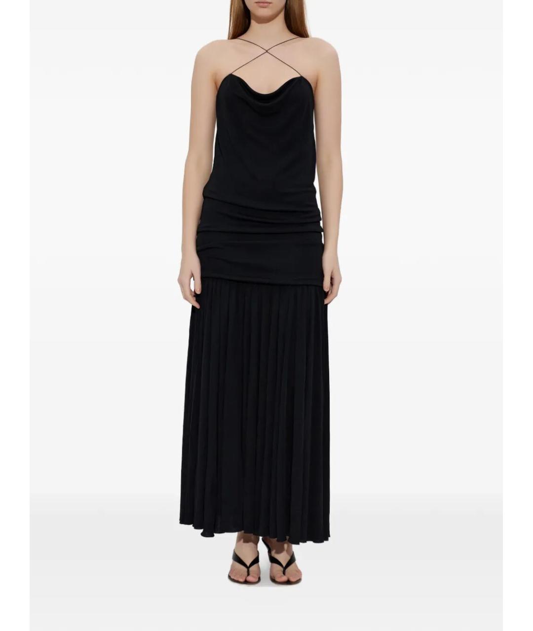 JACQUEMUS Черное вискозное вечернее платье, фото 4