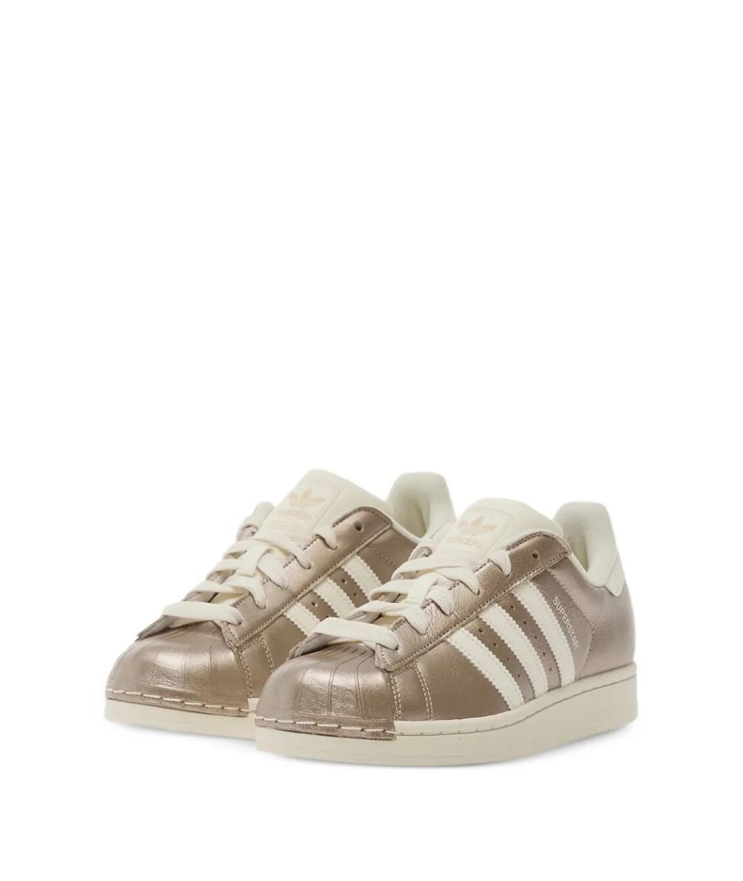 ADIDAS Бежевые кожаные кроссовки, фото 3