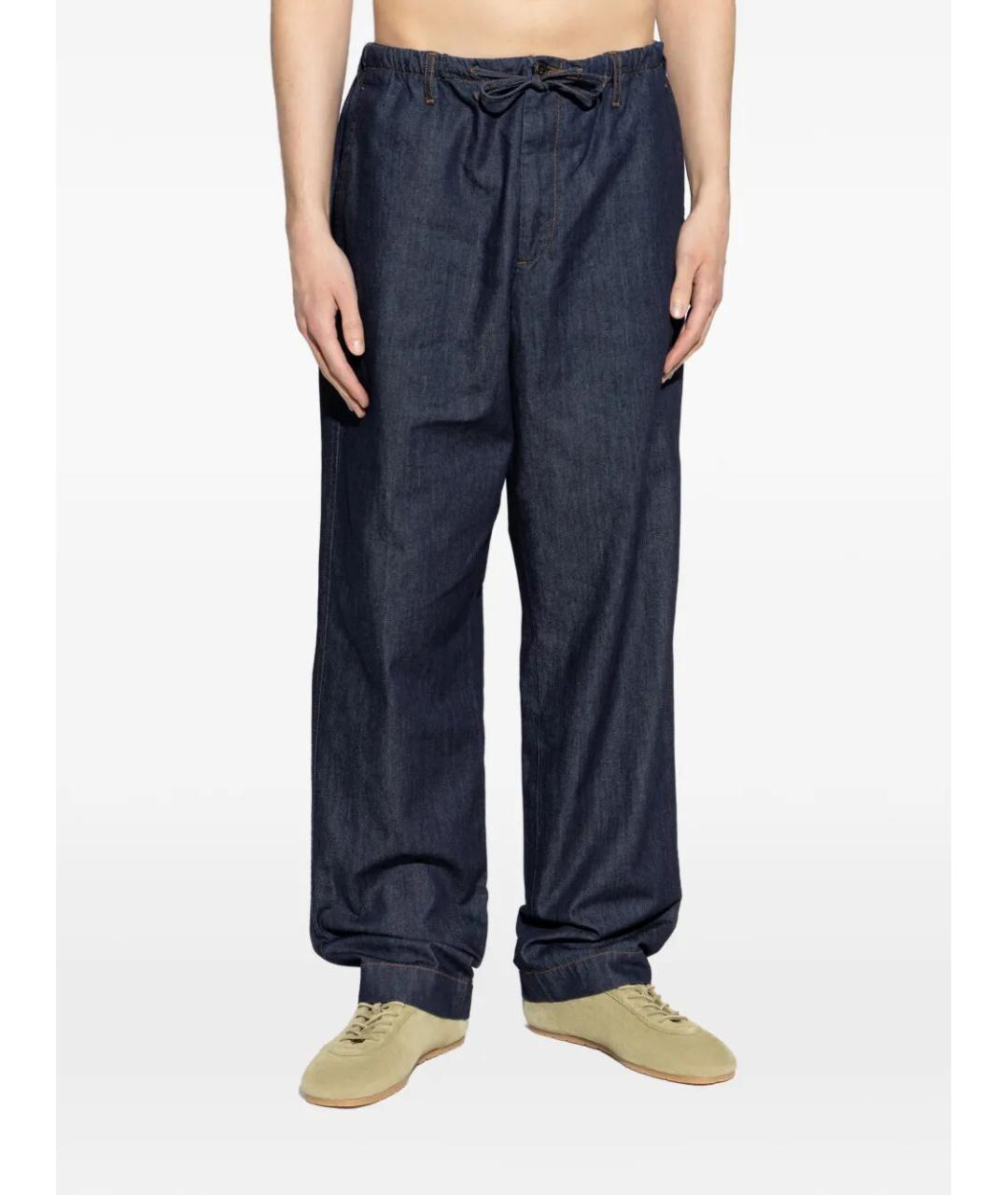 DRIES VAN NOTEN Синие хлопковые прямые джинсы, фото 5