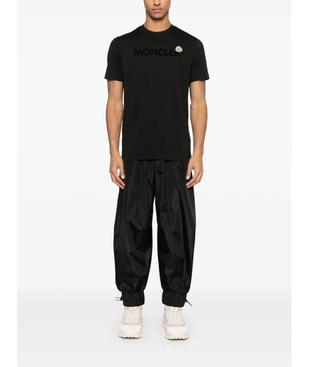 MONCLER Черная хлопковая футболка, фото 4