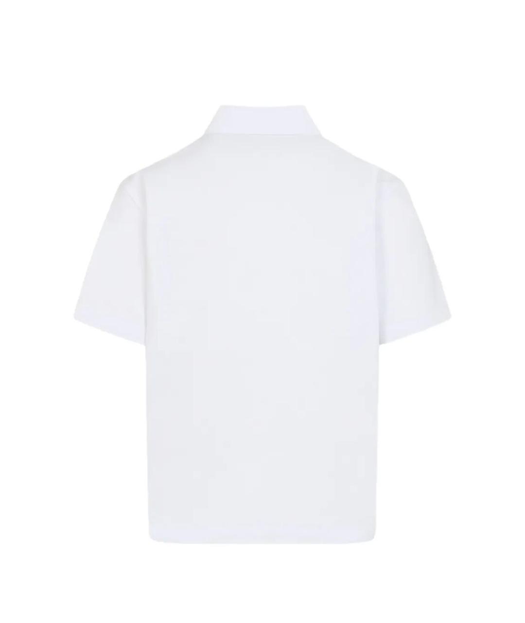 MONCLER Белое хлопковое поло с коротким рукавом, фото 2