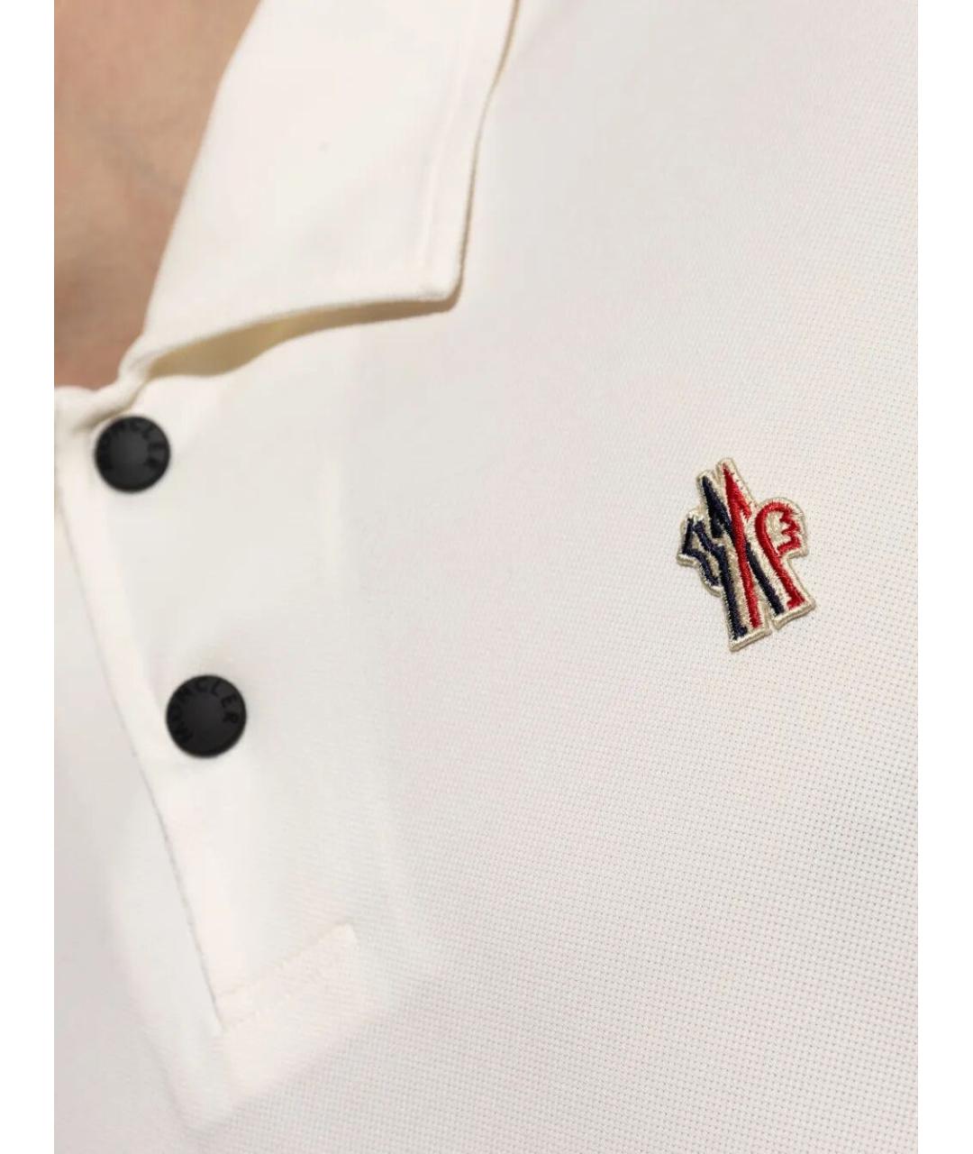 MONCLER Белое поло с коротким рукавом, фото 3