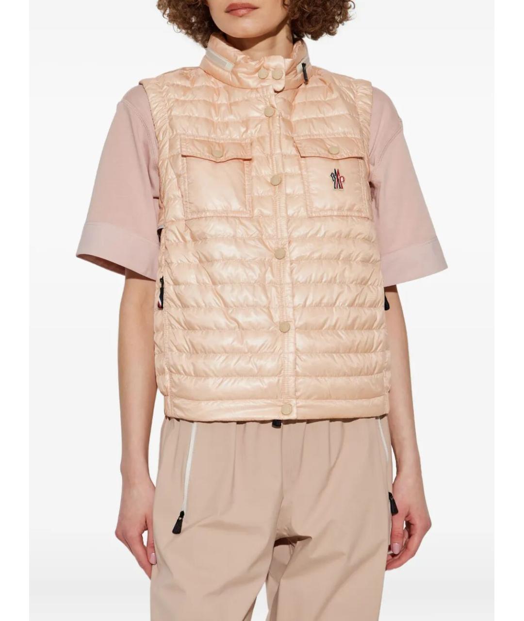 MONCLER Розовый полиамидовый жилет, фото 3