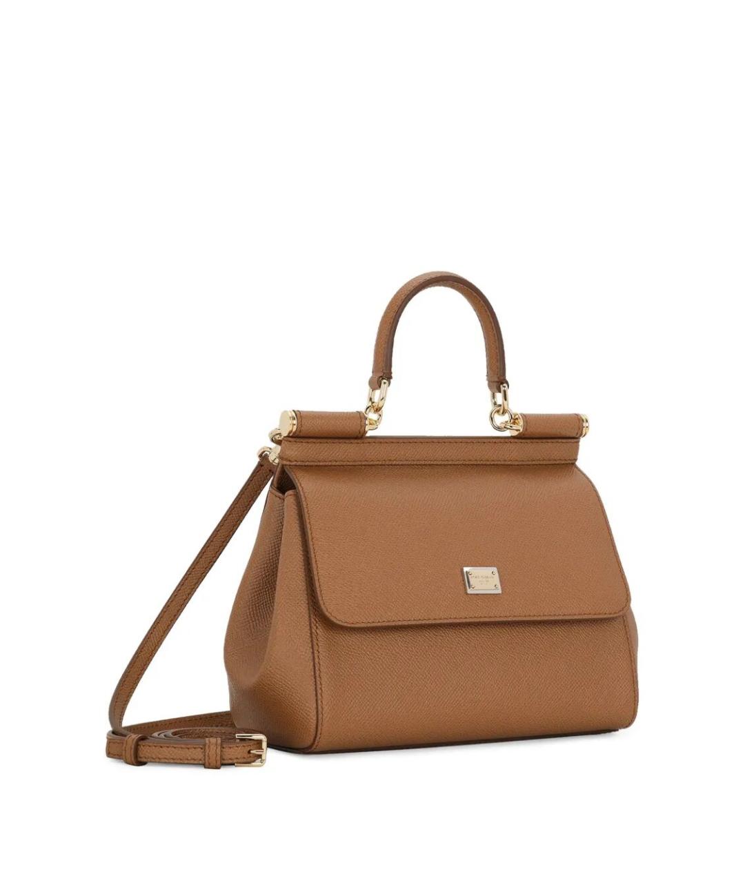 DOLCE&GABBANA Бежевая кожаная сумка тоут, фото 2