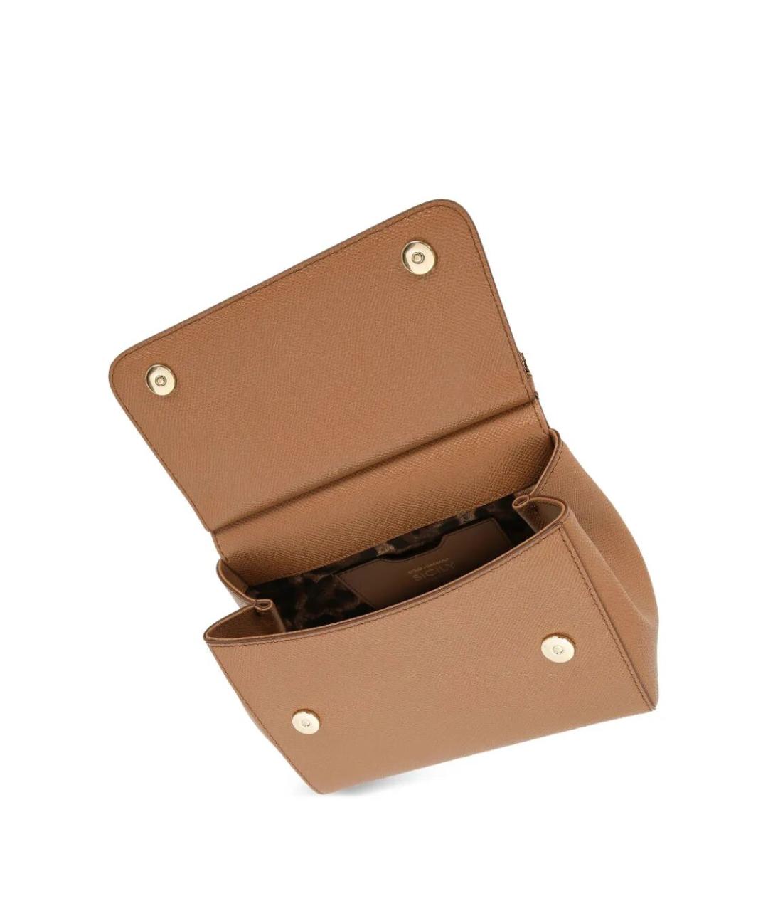 DOLCE&GABBANA Бежевая кожаная сумка тоут, фото 4