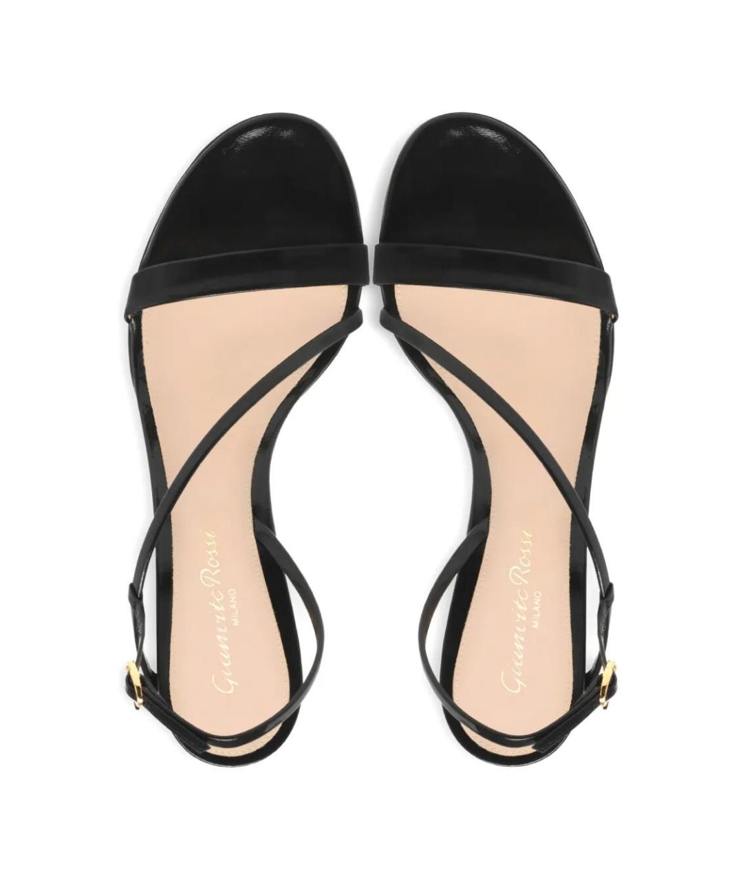 GIANVITO ROSSI Черные кожаные босоножки, фото 4