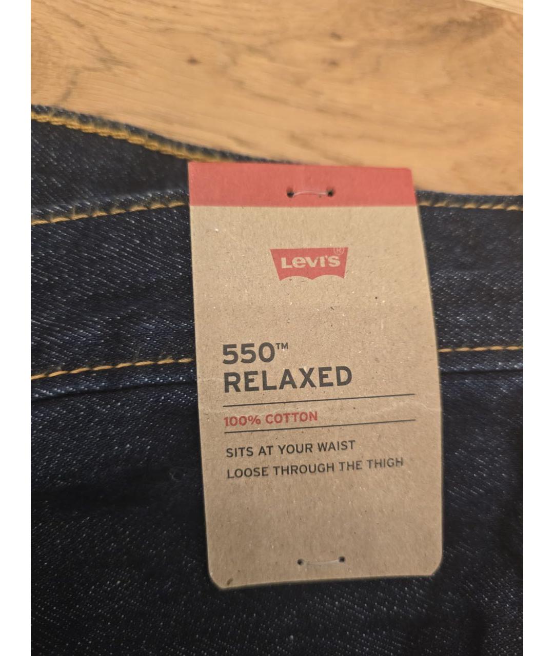 LEVI'S Темно-синие хлопковые прямые джинсы, фото 2
