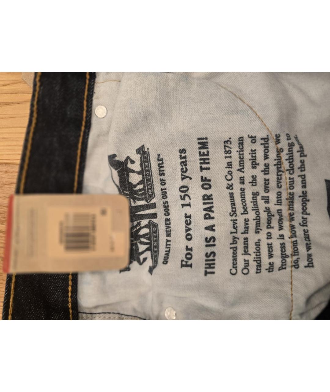 LEVI'S Темно-синие хлопковые прямые джинсы, фото 3