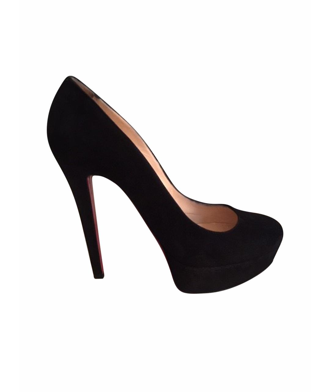 CHRISTIAN LOUBOUTIN Черные замшевые туфли, фото 1