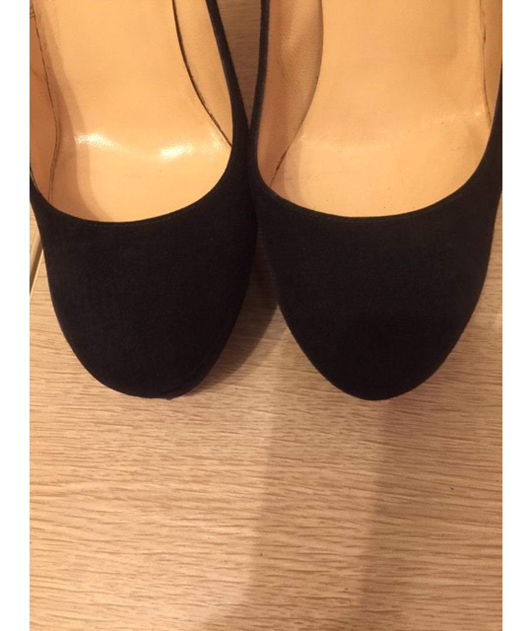 CHRISTIAN LOUBOUTIN Черные замшевые туфли, фото 7