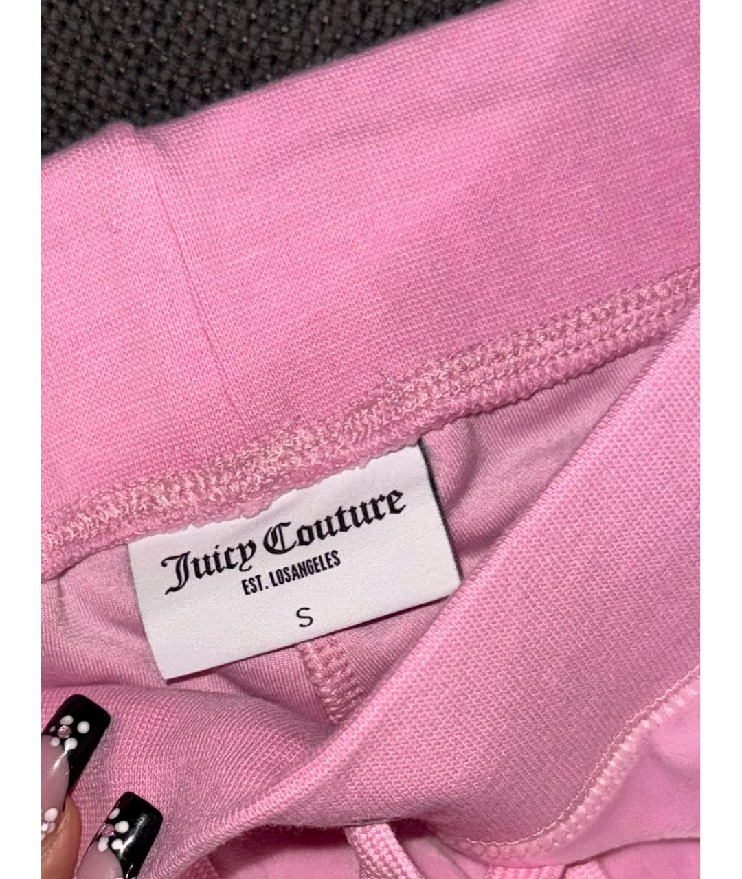 JUICY COUTURE Розовый велюровый костюм с брюками, фото 5