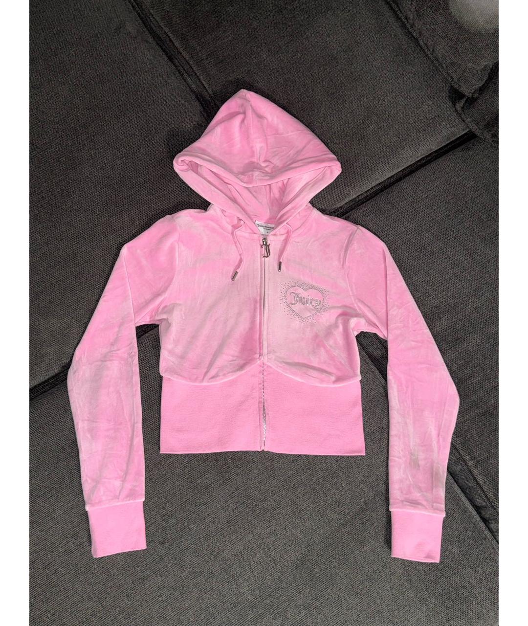 JUICY COUTURE Розовый велюровый костюм с брюками, фото 2