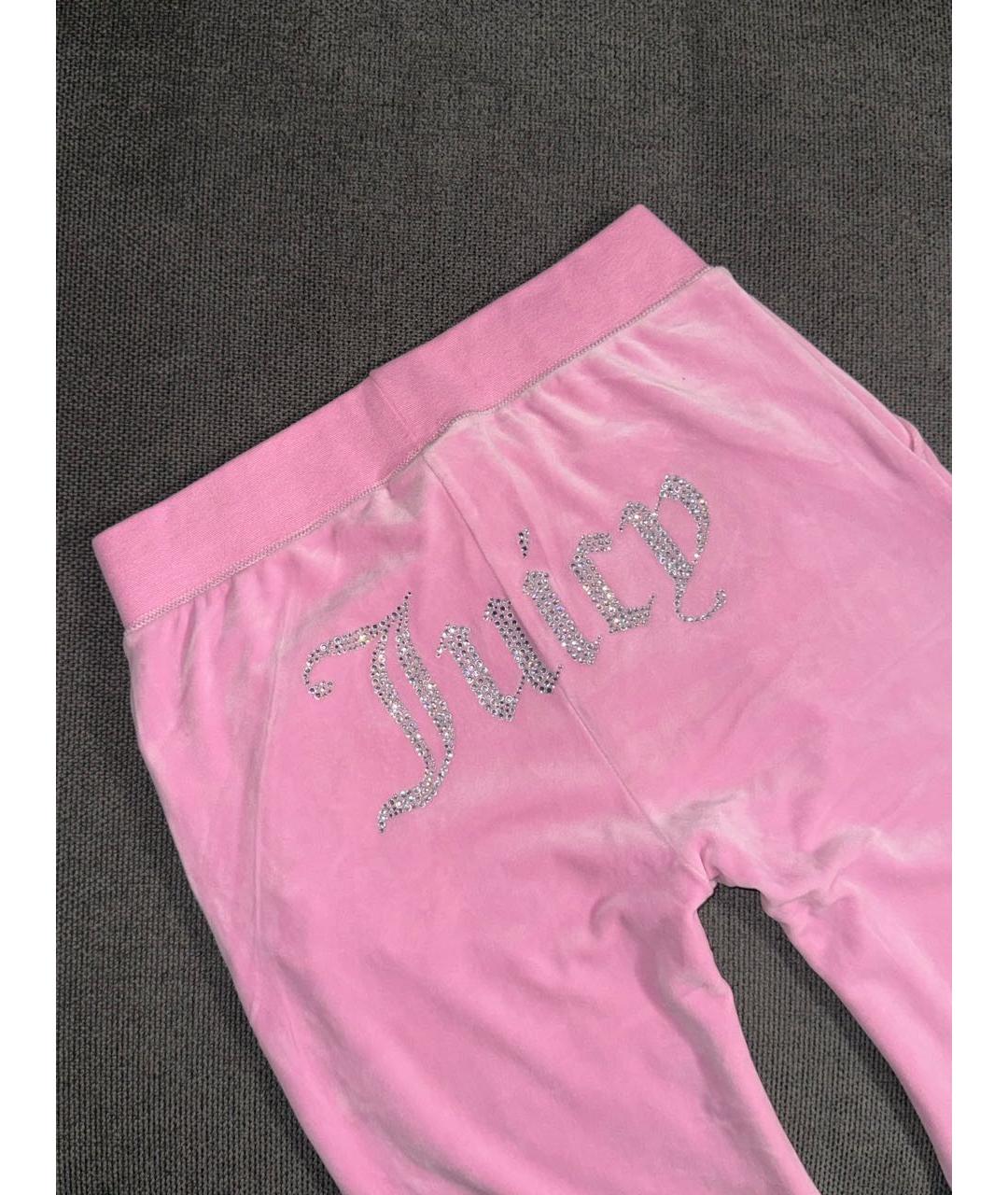 JUICY COUTURE Розовый велюровый костюм с брюками, фото 4