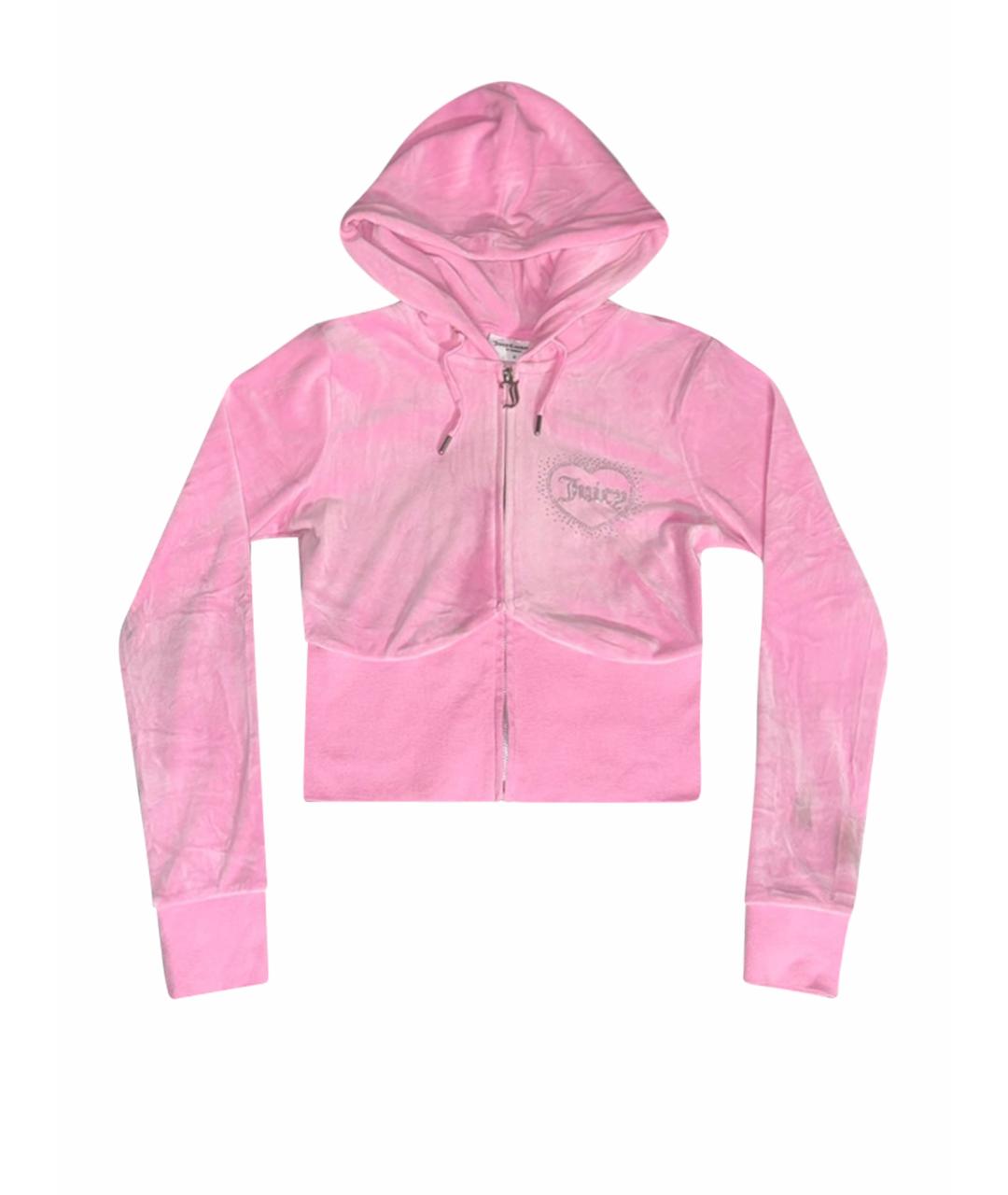 JUICY COUTURE Розовый велюровый костюм с брюками, фото 7