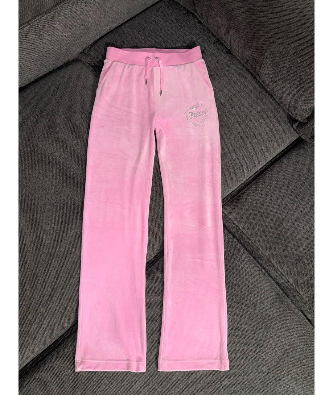 JUICY COUTURE Розовый велюровый костюм с брюками, фото 6