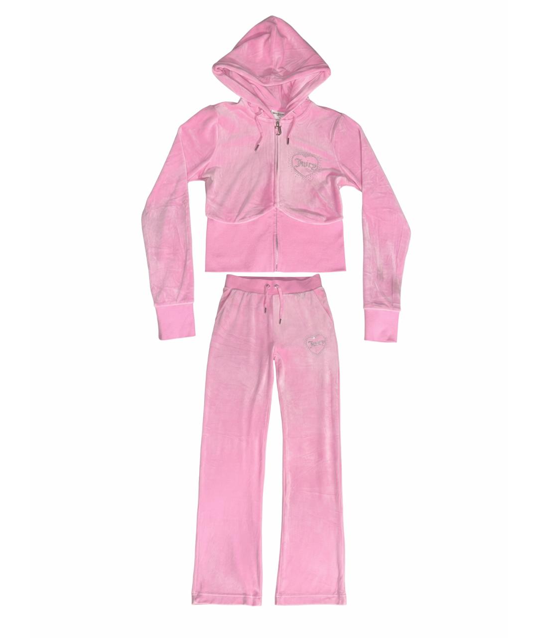 JUICY COUTURE Розовый велюровый костюм с брюками, фото 1