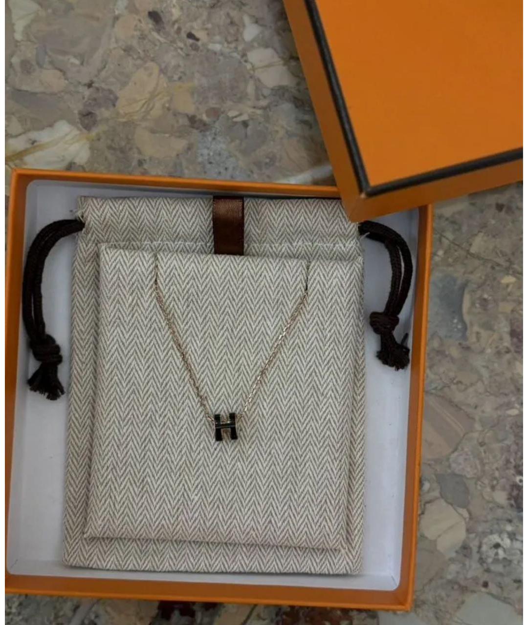 HERMES Черная металлическая подвеска, фото 5