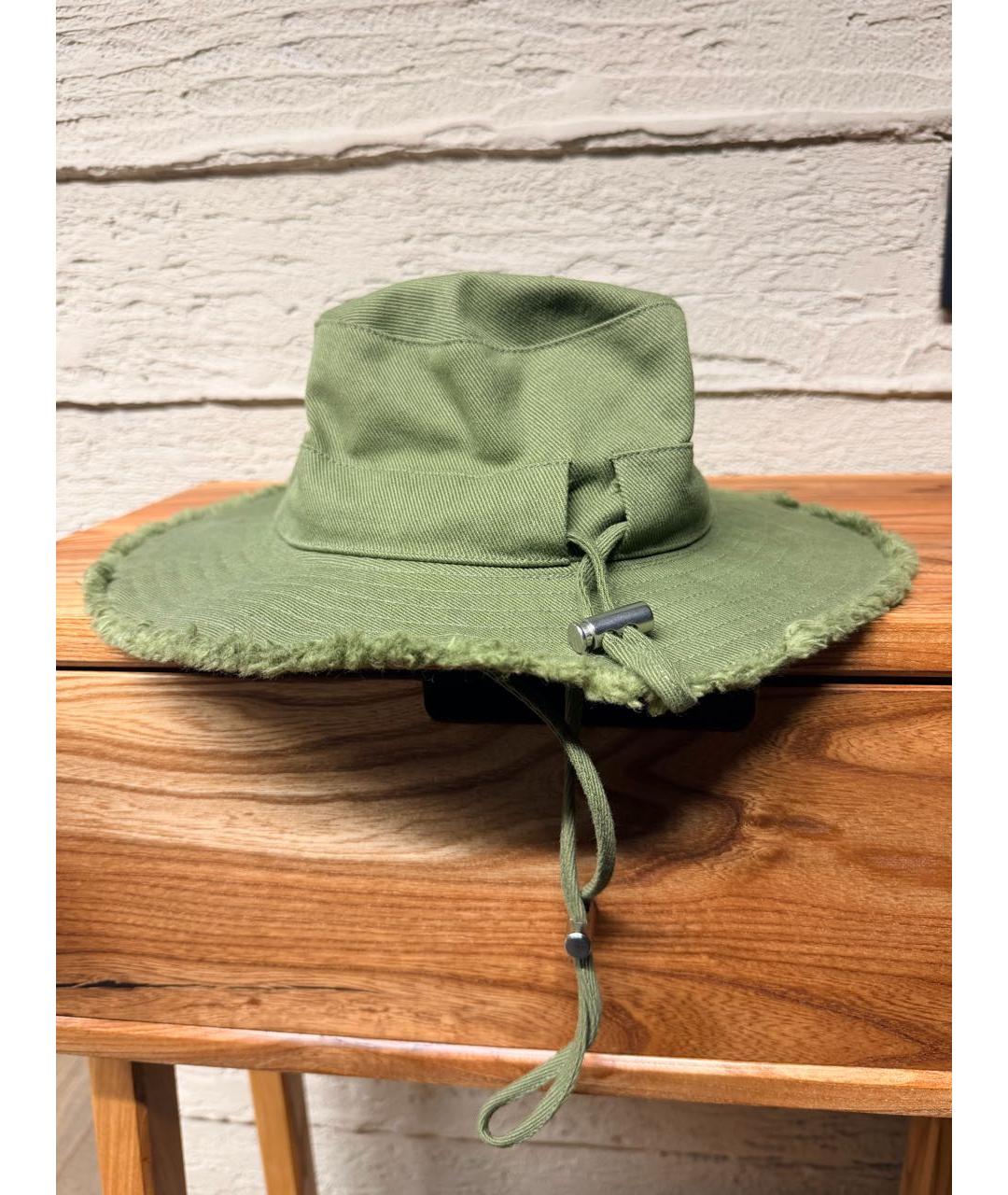 JACQUEMUS Зеленая хлопковая панама, фото 3