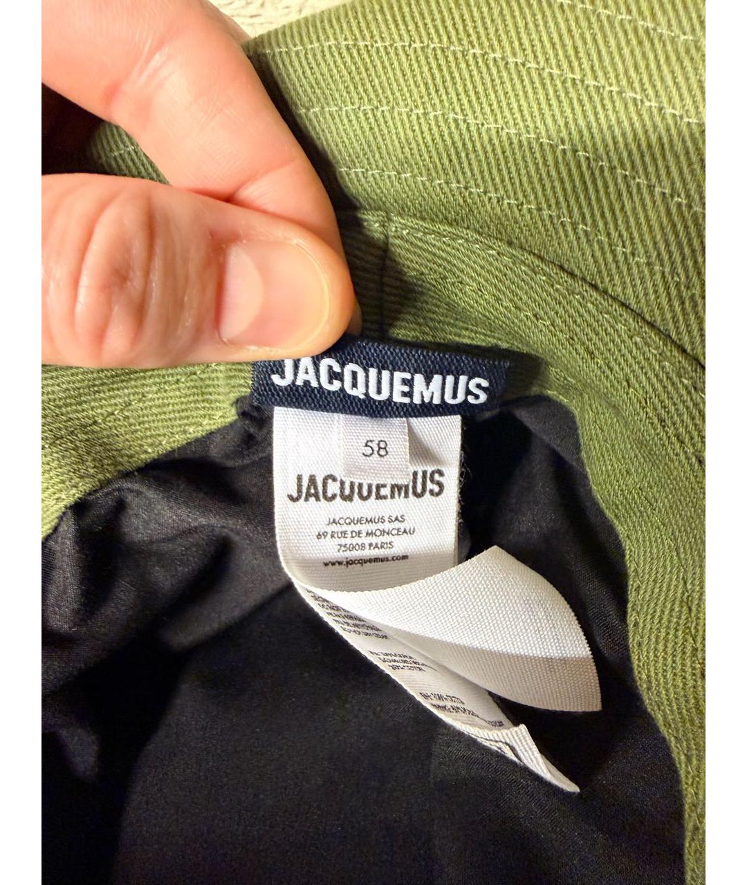 JACQUEMUS Зеленая хлопковая панама, фото 5