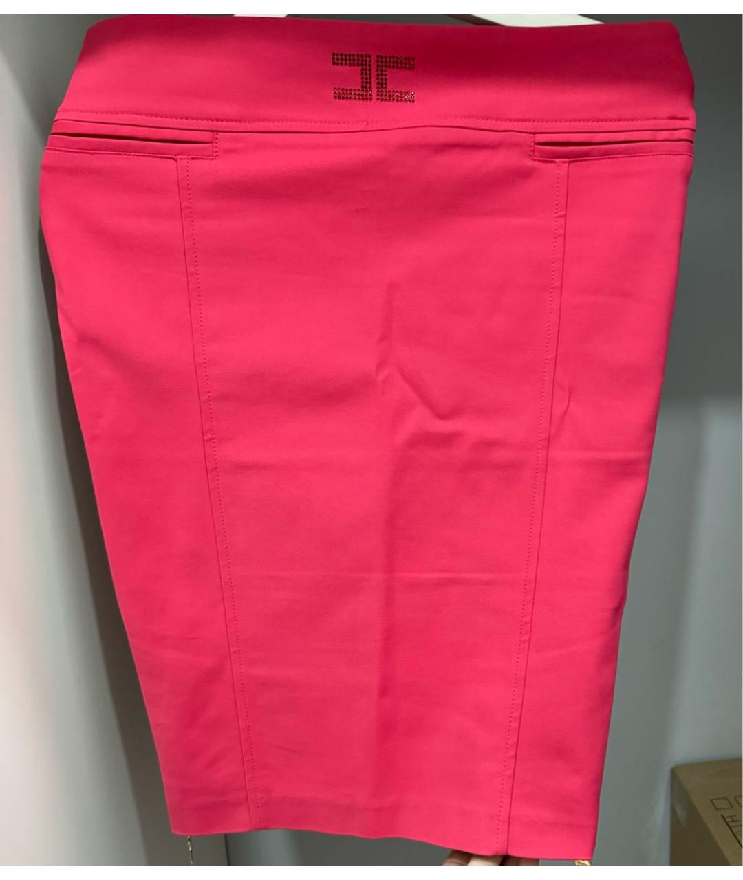 ELISABETTA FRANCHI Фуксия хлопковый костюм с юбками, фото 4