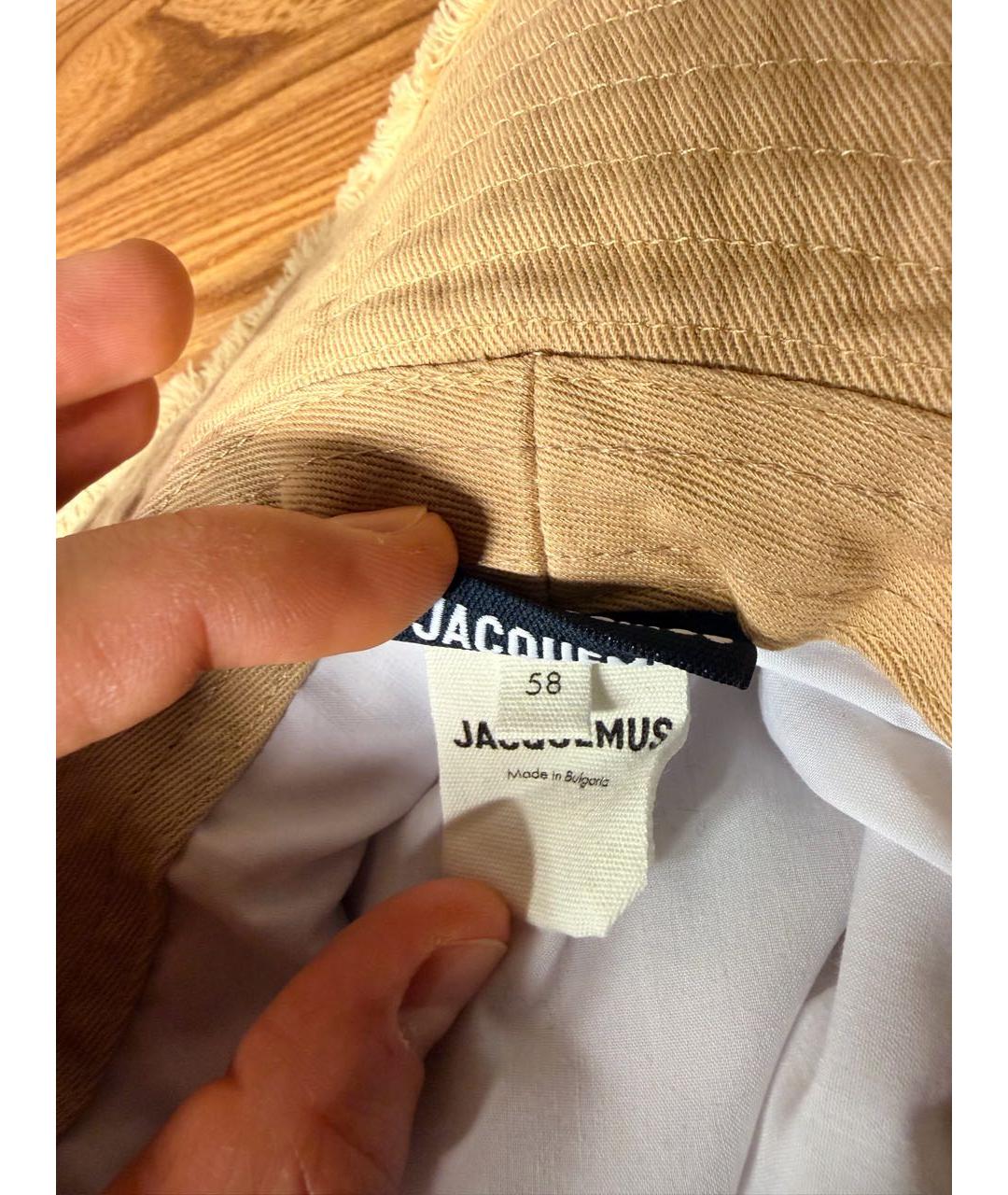 JACQUEMUS Бежевая хлопковая панама, фото 5