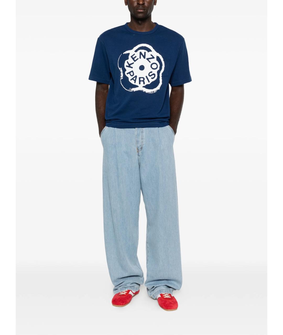 KENZO Синяя хлопковая футболка, фото 2
