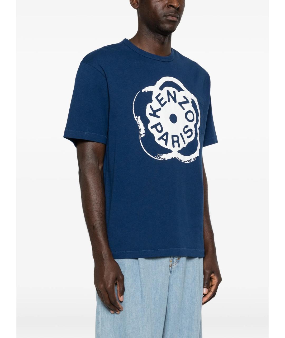 KENZO Синяя хлопковая футболка, фото 3