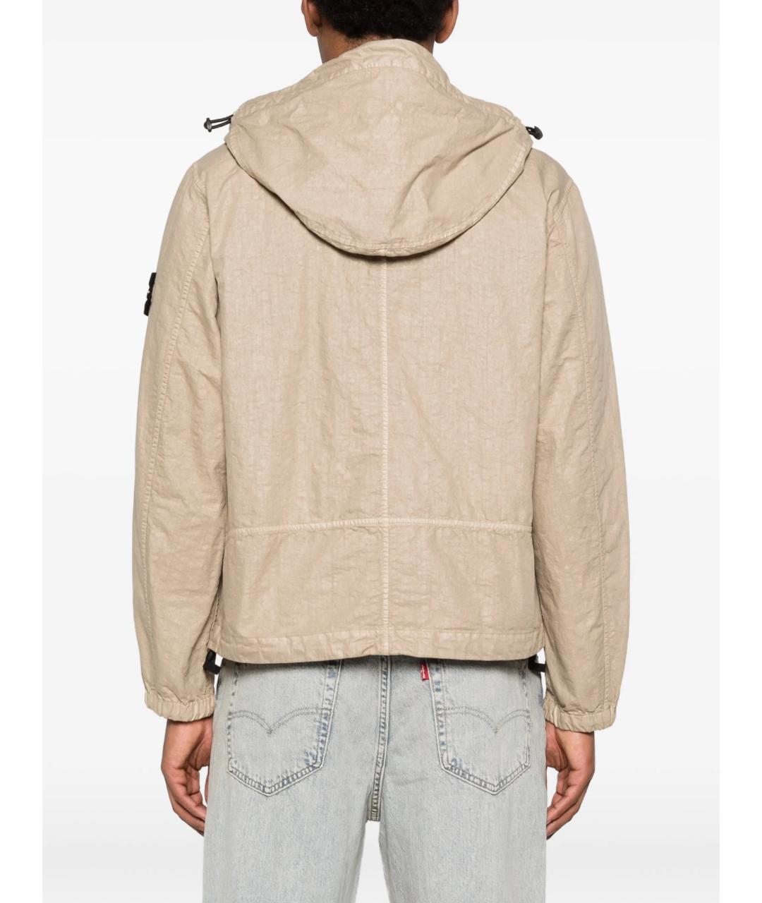 STONE ISLAND Бежевая полиамидовая куртка, фото 4