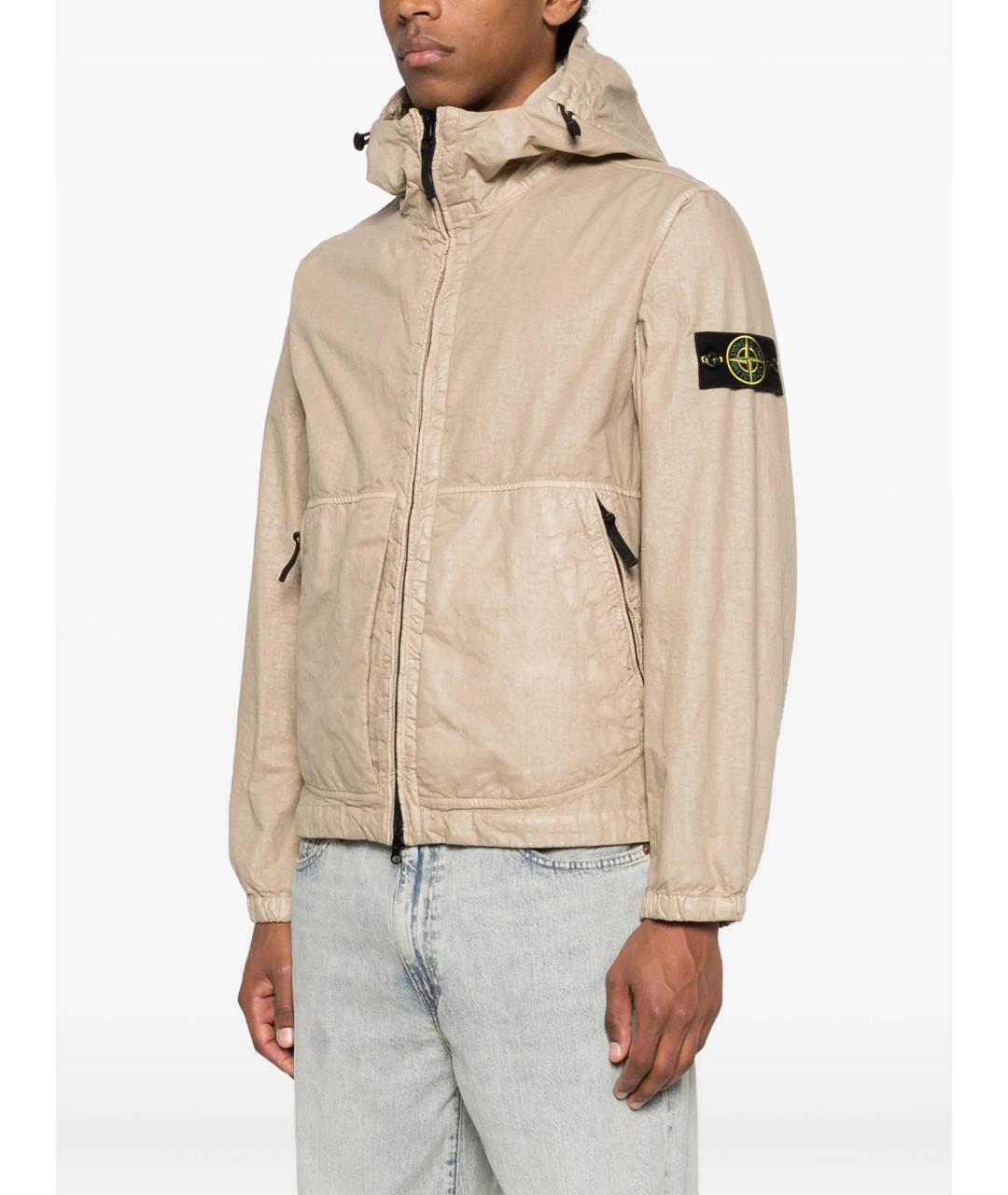 STONE ISLAND Бежевая полиамидовая куртка, фото 3