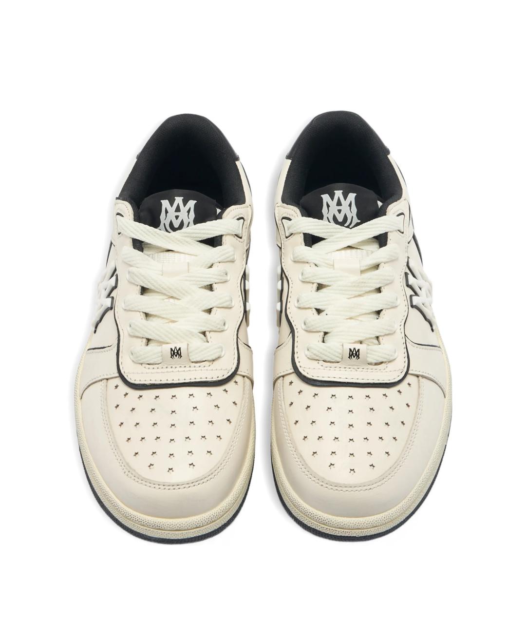 AMIRI Бежевые кожаные низкие кроссовки / кеды, фото 3