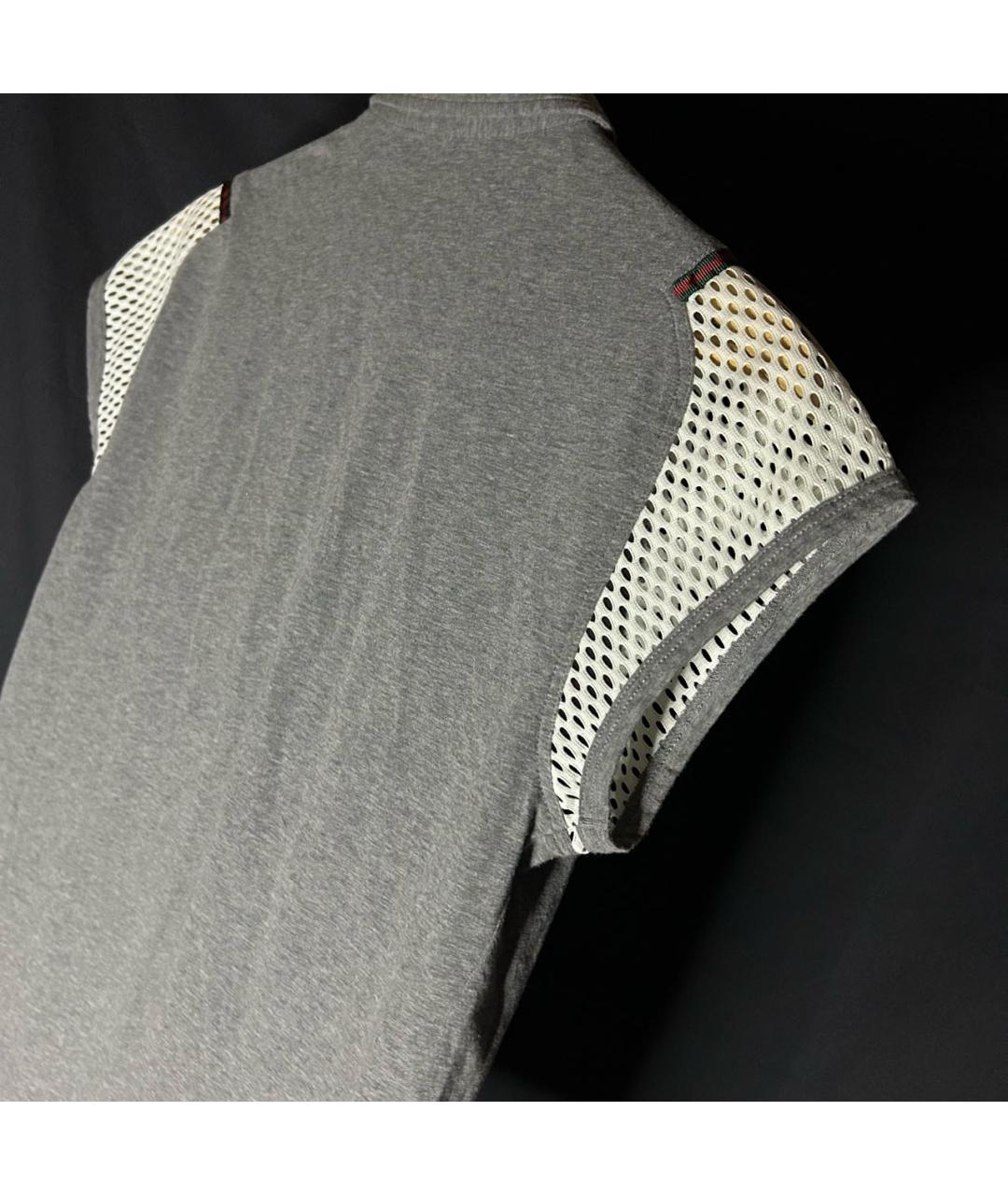 GUCCI Антрацитовое хлопковое поло с коротким рукавом, фото 8