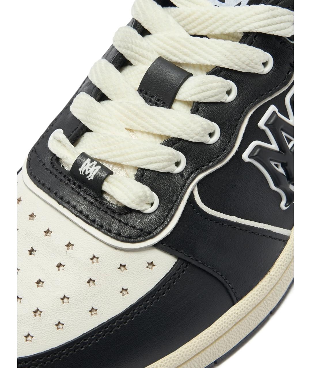 AMIRI Черные кожаные низкие кроссовки / кеды, фото 4