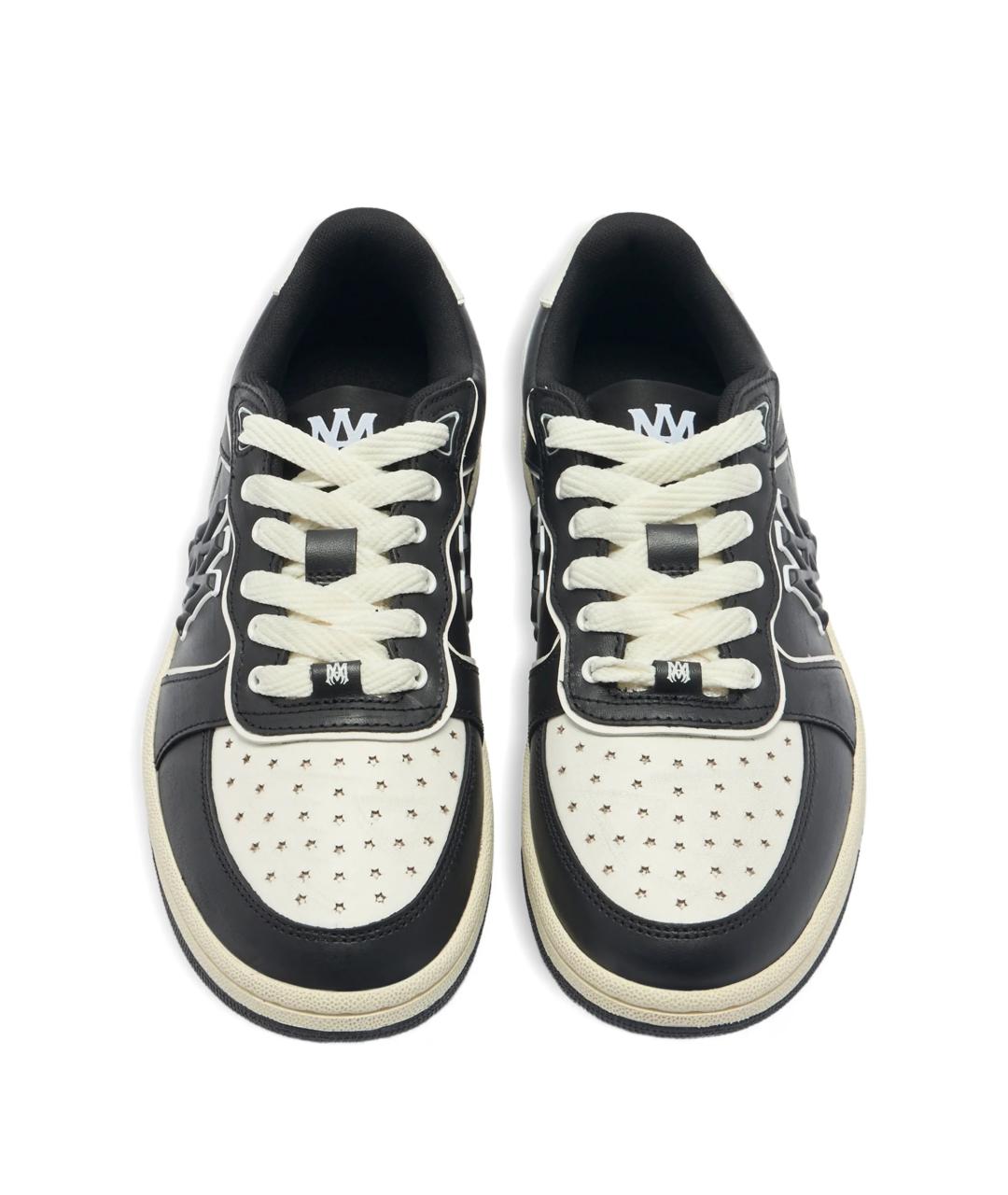 AMIRI Черные кожаные низкие кроссовки / кеды, фото 2
