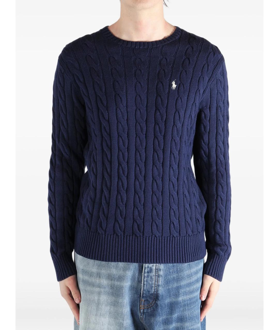 POLO RALPH LAUREN Синий хлопковый джемпер / свитер, фото 2