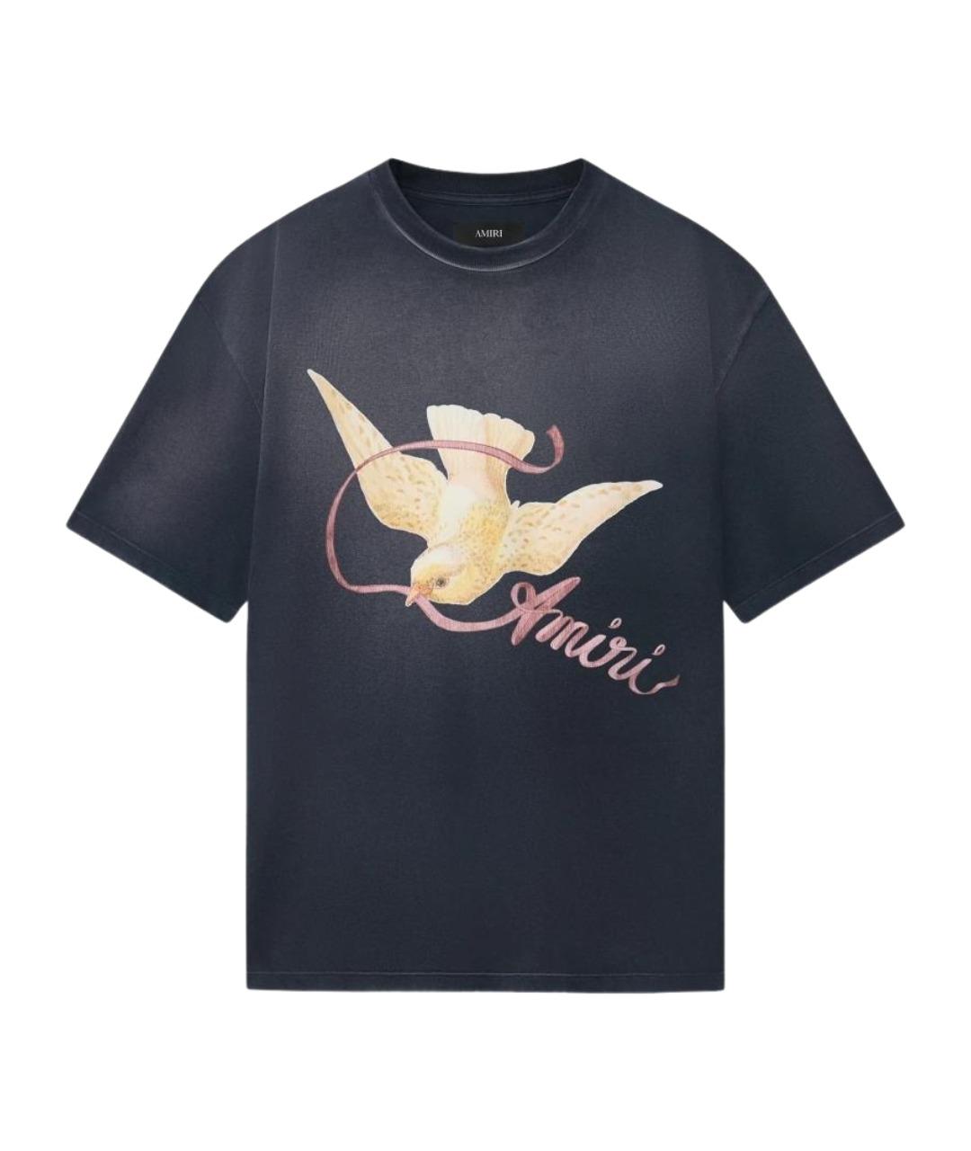 AMIRI Антрацитовая хлопковая футболка, фото 1