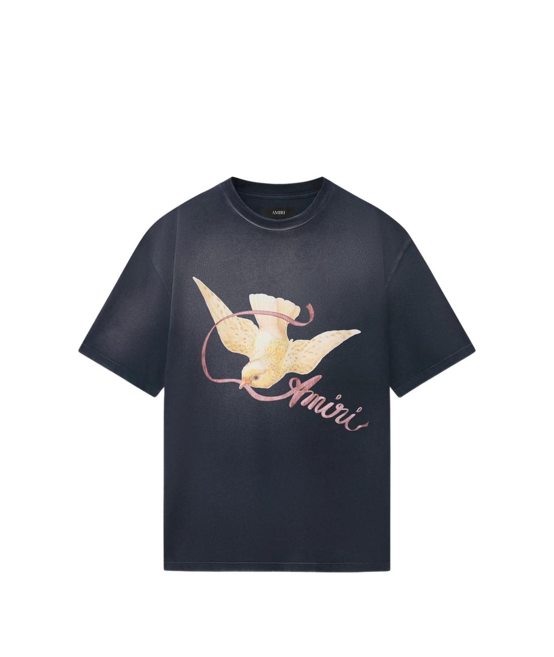 AMIRI Антрацитовая хлопковая футболка, фото 3