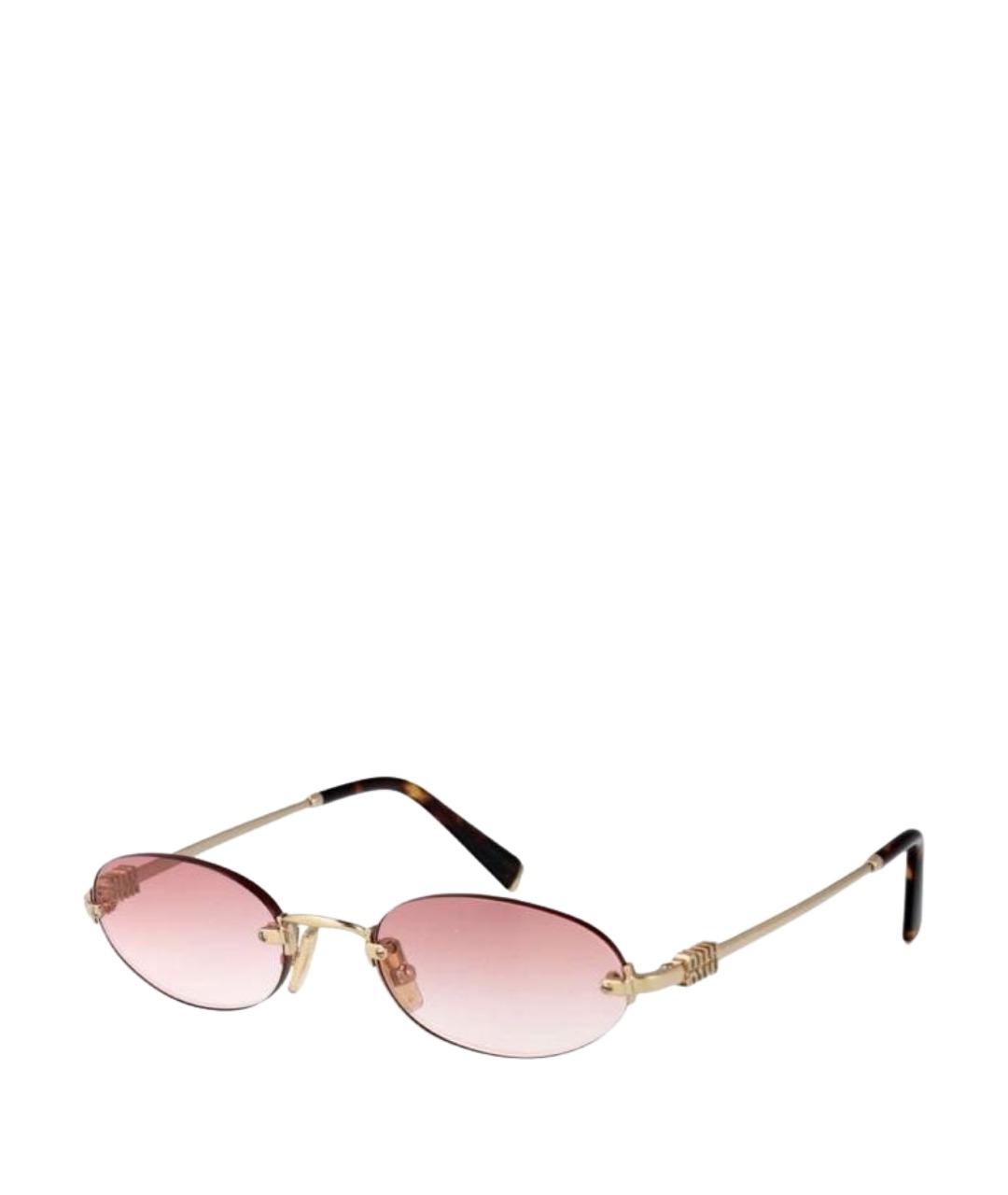MIU MIU Розовые металлические солнцезащитные очки, фото 1