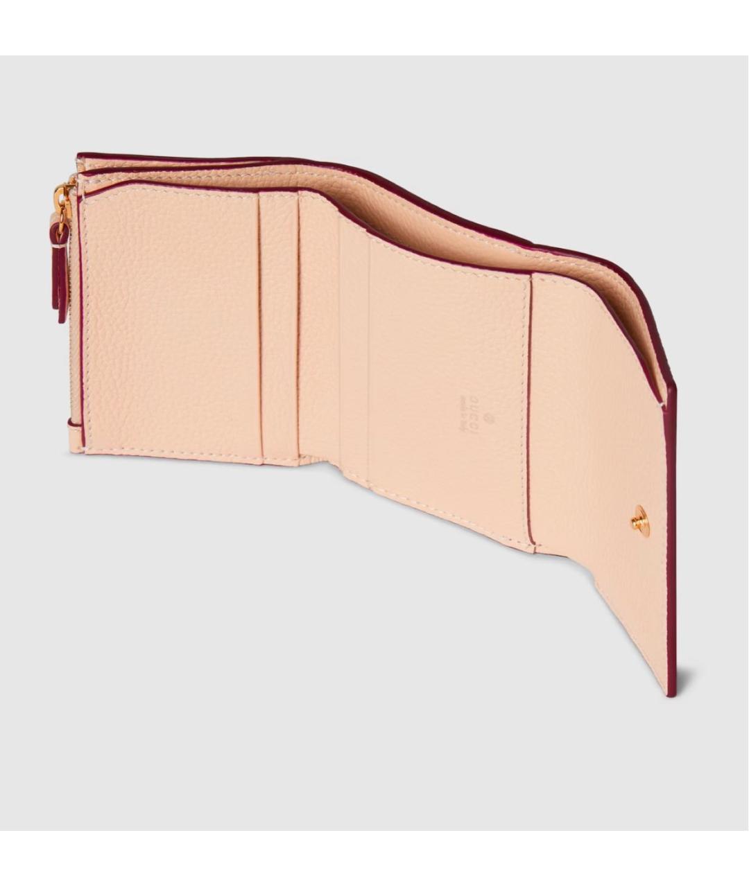 GUCCI Розовый кожаный кошелек, фото 3