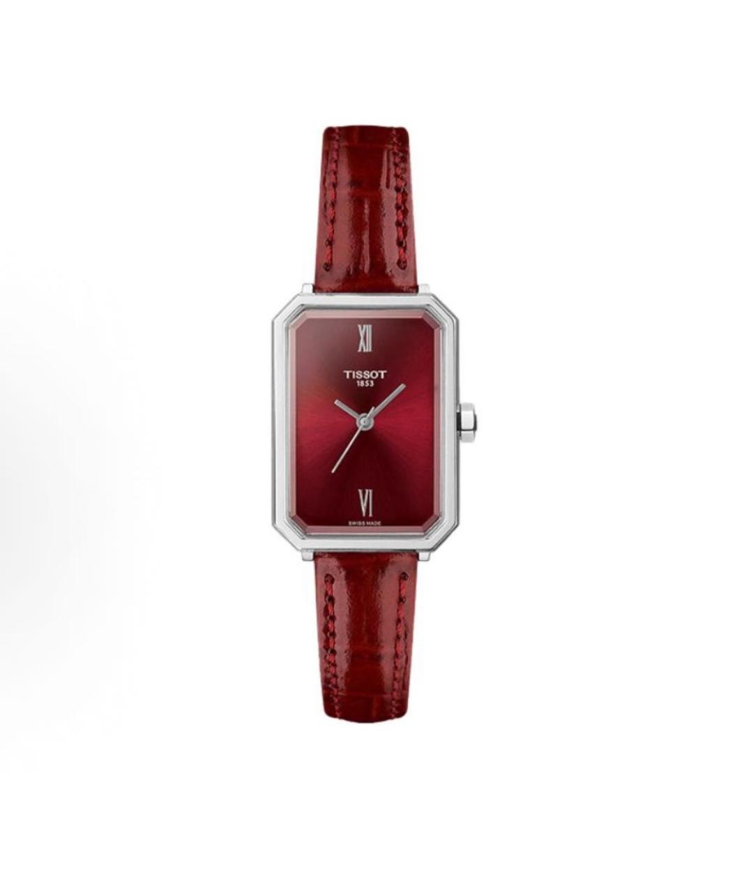 TISSOT Бордовые стальные часы, фото 8