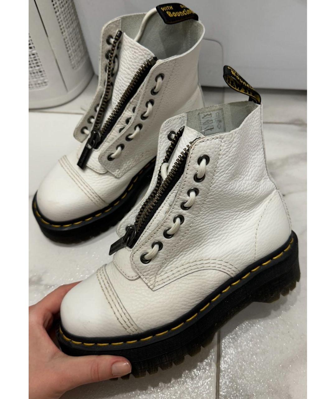 DR. MARTENS Белые кожаные ботинки, фото 9