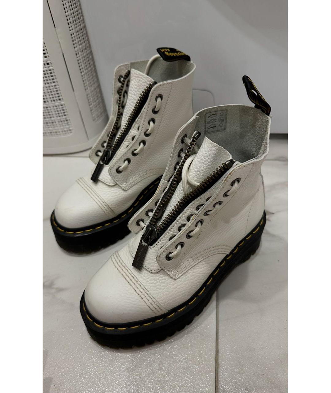 DR. MARTENS Белые кожаные ботинки, фото 2
