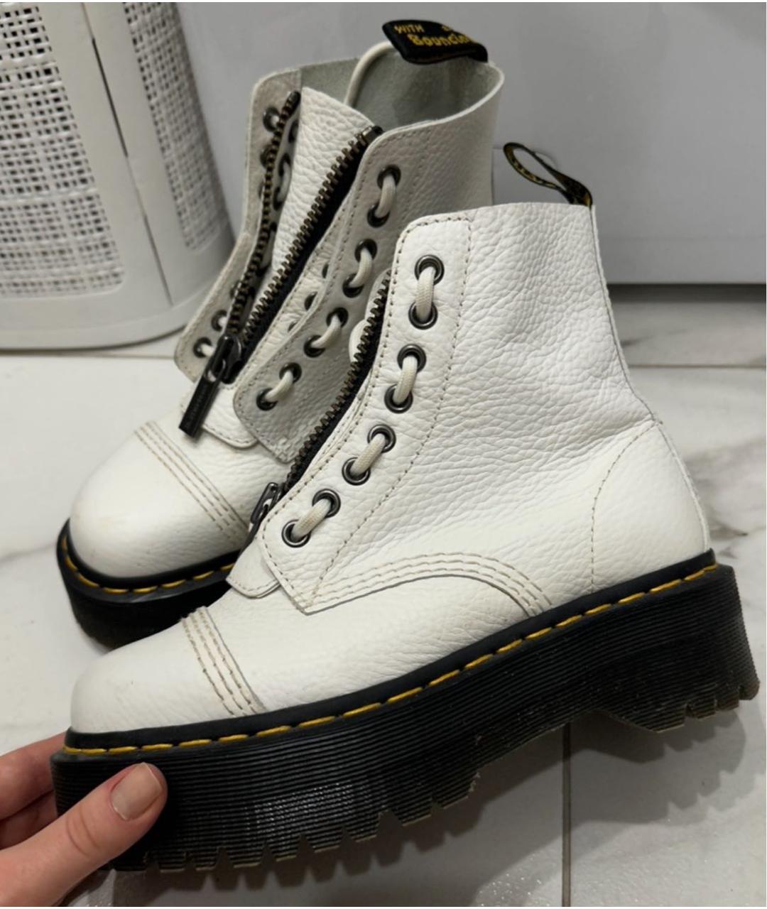 DR. MARTENS Белые кожаные ботинки, фото 6