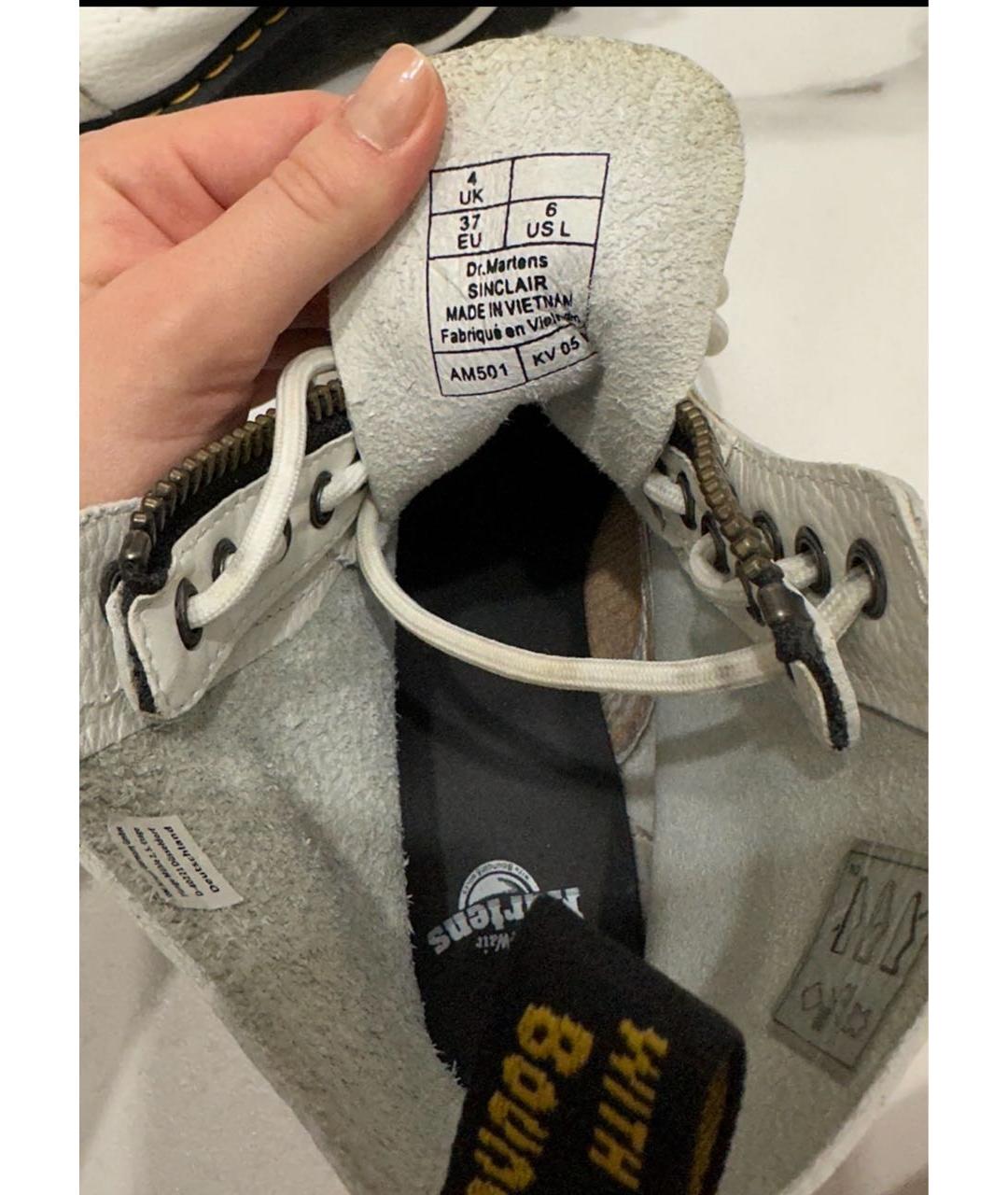 DR. MARTENS Белые кожаные ботинки, фото 3