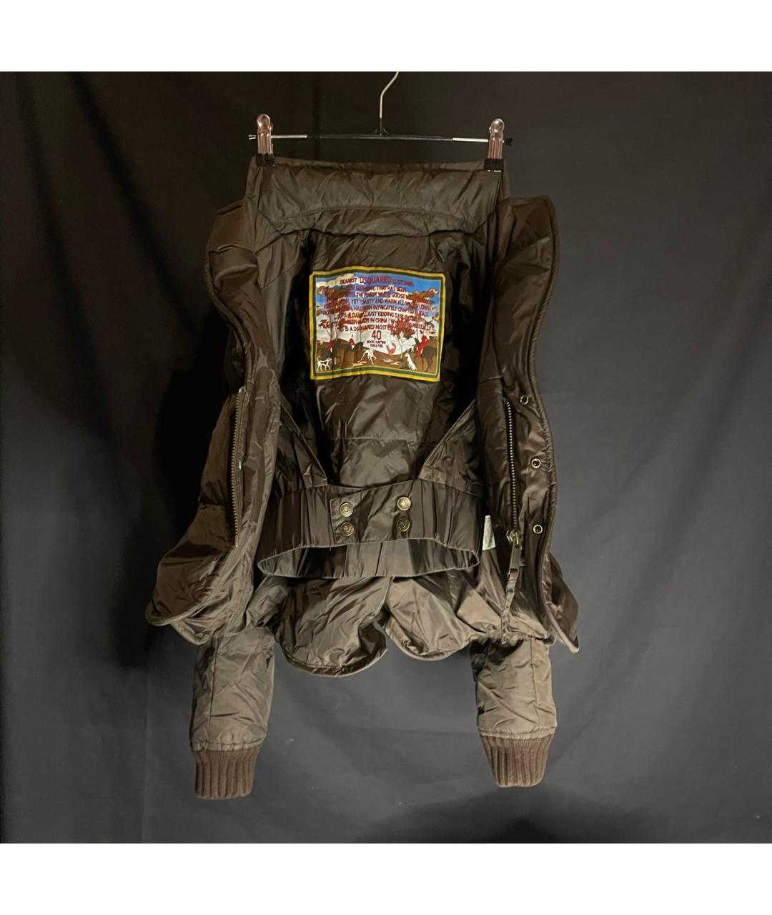 DSQUARED2 Коричневая полиамидовая куртка, фото 7