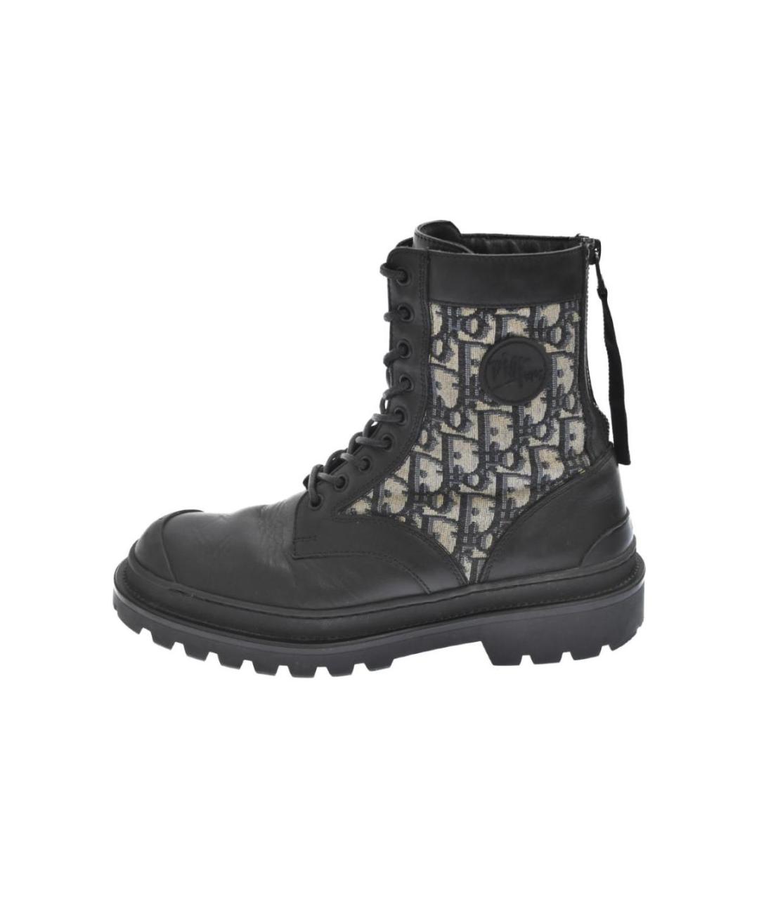 CHRISTIAN DIOR Черные кожаные высокие ботинки, фото 6