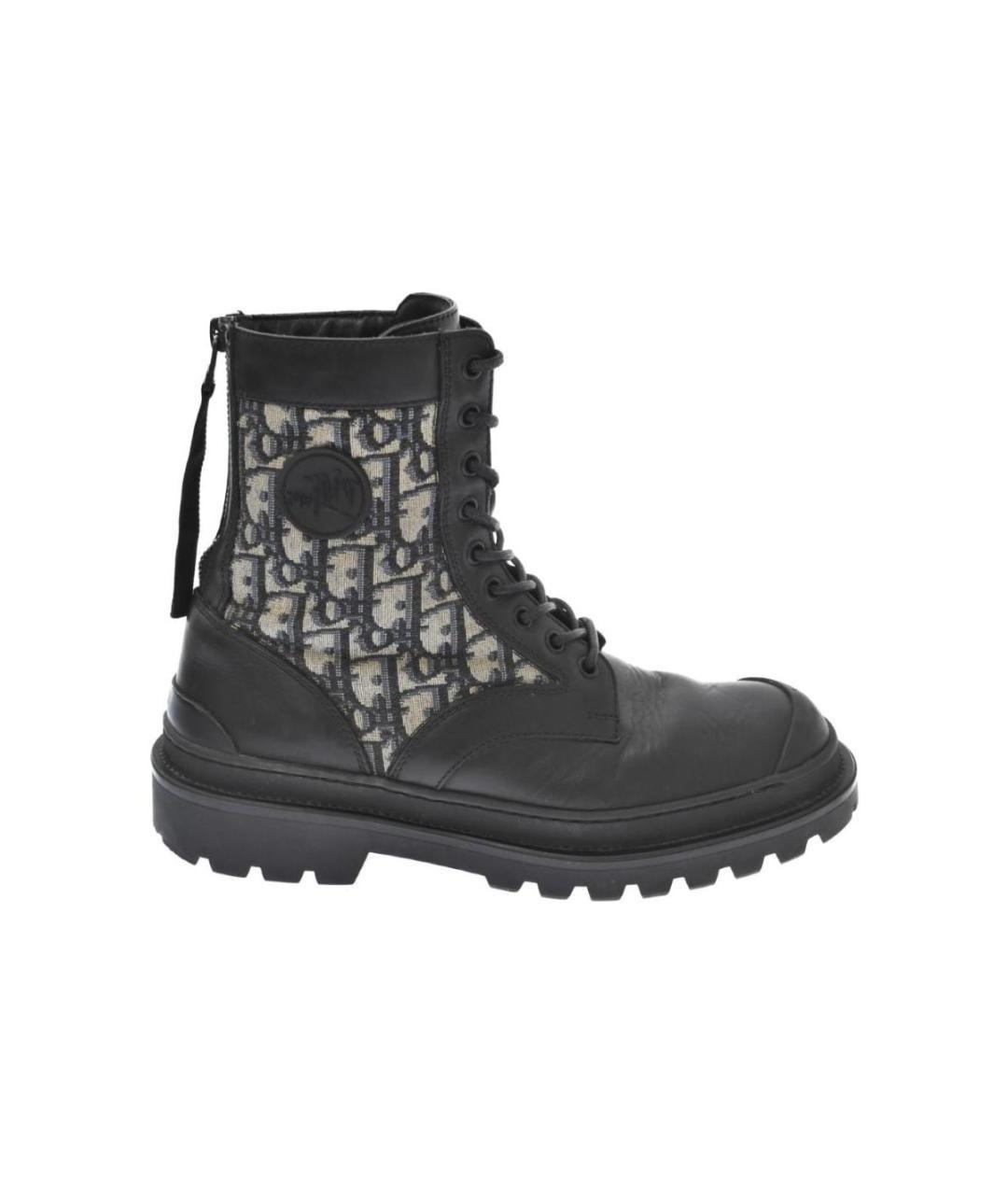 CHRISTIAN DIOR Черные кожаные высокие ботинки, фото 1